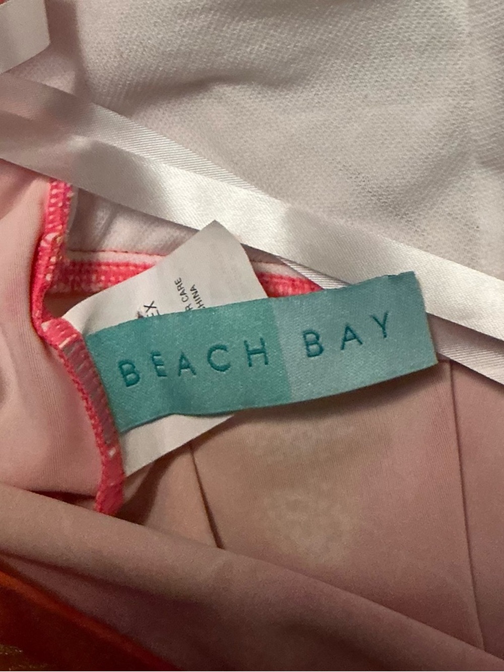 Beach Bay Floral Halter Tankini Top Women’s Size 12 Pink Orange - Picture 2 of 6